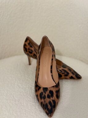 Leopard Print Pointed-Toe Pumps - Brown/Black